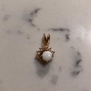 Stone & Diamond Pendant